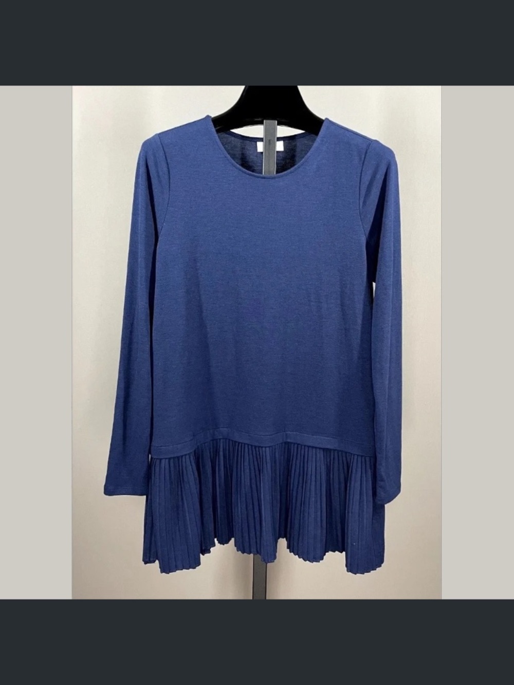 NEW J Jill Shirt Womens XS blue knit pleated casual classic